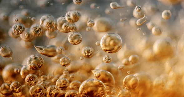 Close-up Video of Bubbles in Water. 