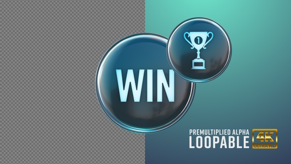 Win And Trophy Badge Looping with Alpha Channel