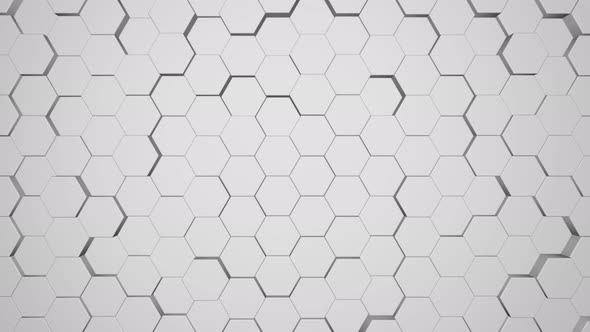 Digital motion graphics, technology hexagon background.