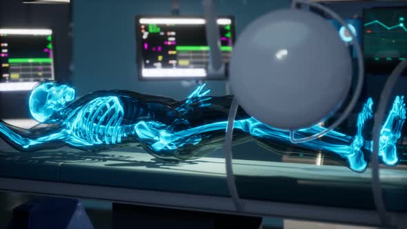 Human Skeleton Bones Scan Exam in Lab alt