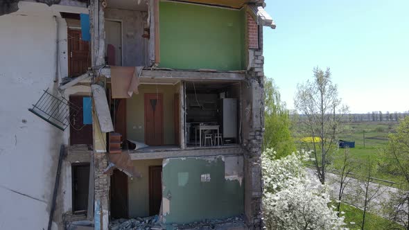 Ruined Residential Building in Borodyanka Kyiv Region Ukraine