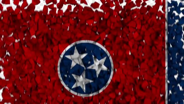 Tennessee State Flag Breaking Rocks Transition