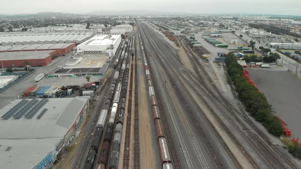 Aerial of Railway Station in LA