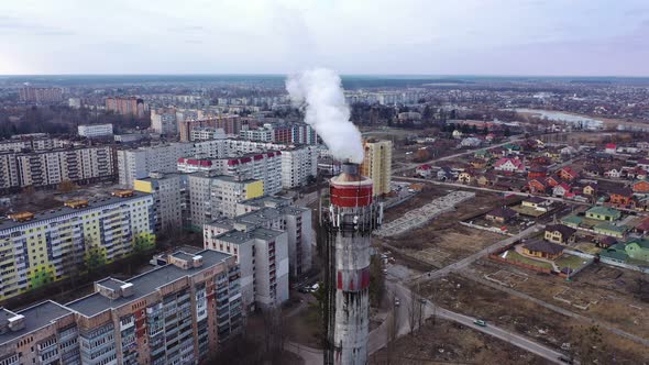 Old Pipe Heating Network Above City