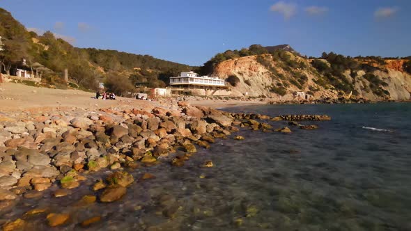 Cala d’Hort beach in Ibiza, Spain