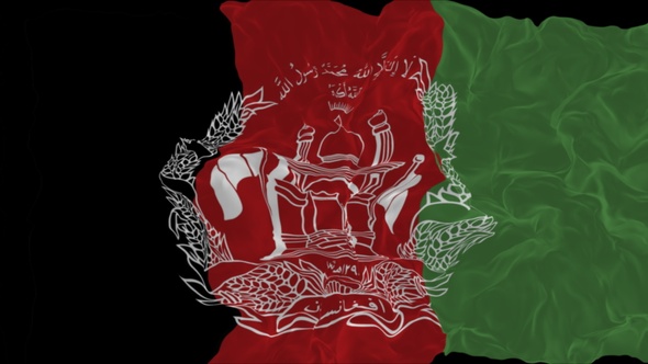 flag Afghanistan turns into smoke. State weakening concept a crisis, alpha channel