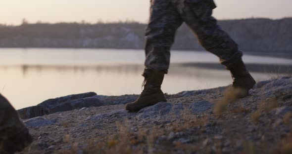 Soldiers Walking By the Lake alt