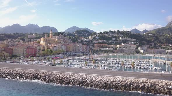 Menton Cote D'Azur France Aerial View