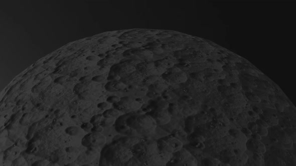 Realistic Moon Rotating in Black Sky