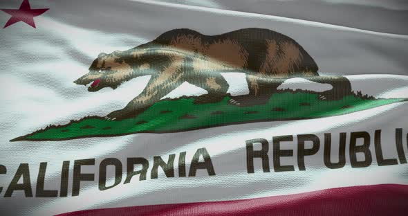California flag waving 4K looped