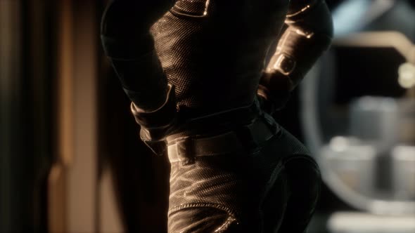 Steampunk Woman in Futuristic Space Ship alt