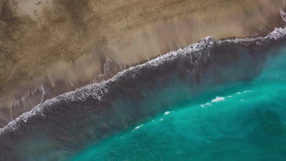 Top View of the Desert Beach on the Atlantic Ocean