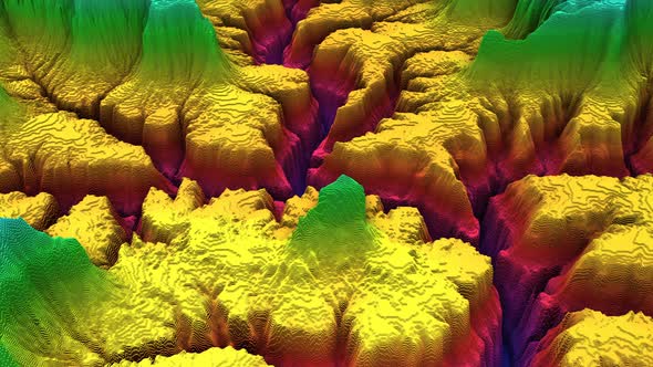 3d render of a soil slice, mountains isolated on dark background.