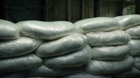 Drug Bags Stacked Up In Old Building