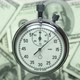 Countdown 30 Seconds Against The Background Of Rotating One Hundred Dollar Bills. - VideoHive Item for Sale
