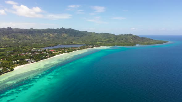 Coast with a Beach and Blue Sea