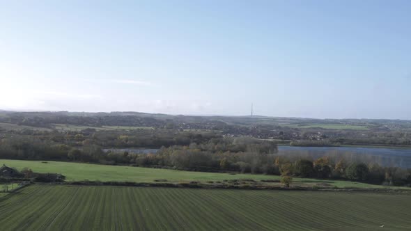 West Yorkshire landscape wide establishing panning shot