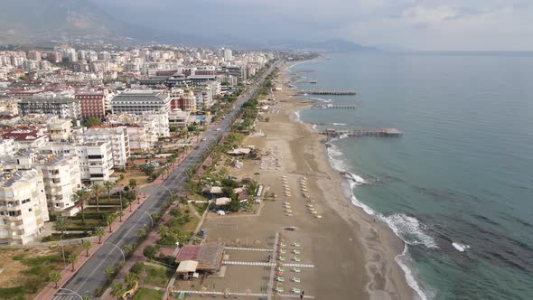 Alanya, Turkey - a Resort Town on the Seashore. Aerial View