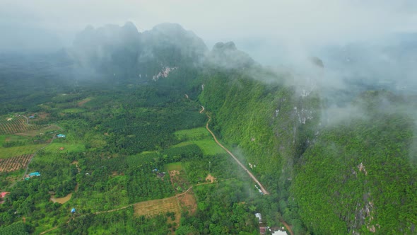 Drone fly over beautiful mountains (Heaven's Gate of Chumphon)