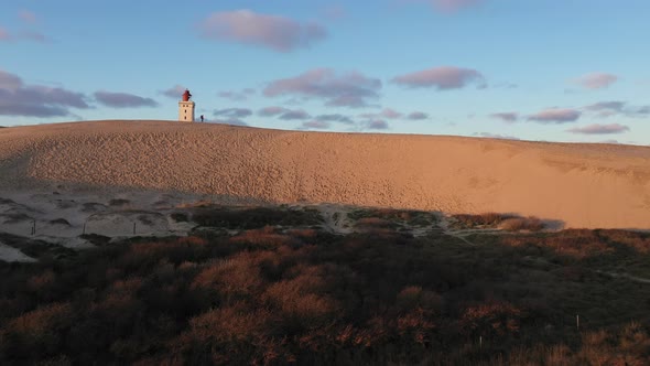 Drone Flight Towards Rubjerg Knude Lighthouse