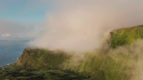 Valley of Poco Ribeira Do Ferreiro Alagoinha in Clouds Flores Island Azores
