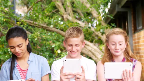 Schoolkids using digital tablet 4k