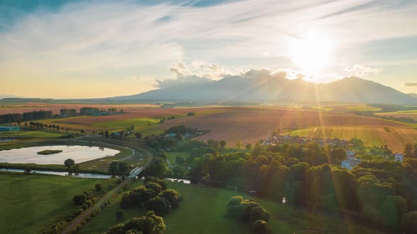 Summer Sunset Aerial Hyperlapse