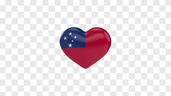 Samoa Flag on a Rotating 3D Heart
