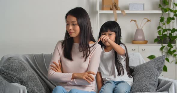 Asian Woman Offended Mother Feels Sadness and Stress From Misunderstanding Child is Worried About