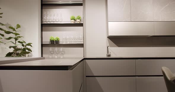 Modern Kitchen Room with Minimalist Dining Table