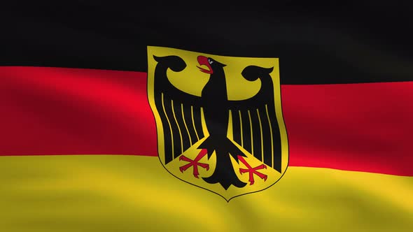 Germany with Eagle Windy Flag Background 4K