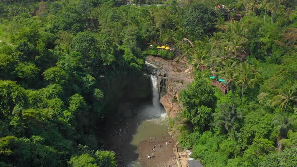 Aerial Shot of the Tegenungan Waterfall on the Bali Island, Ubud