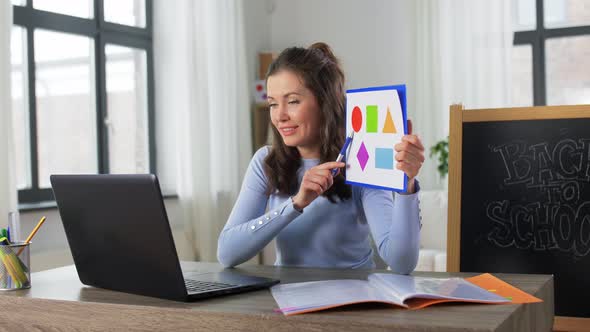 Teacher Showing Forms on Online Class at Home