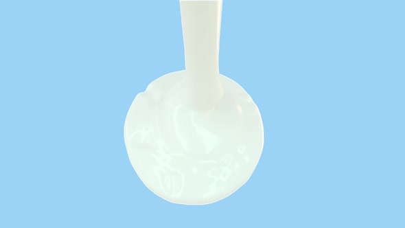 3D Animation Of Drooping Melted whipped Cream Sweet