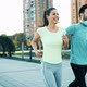 Happy Friends and Sports People Jogging and Running Outdoor - VideoHive Item for Sale
