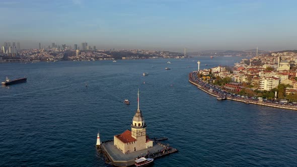 Aerial Istanbul Maiden Tower