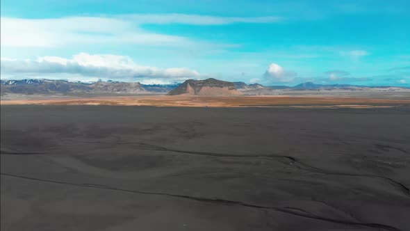 Deserted valley on cloudy day