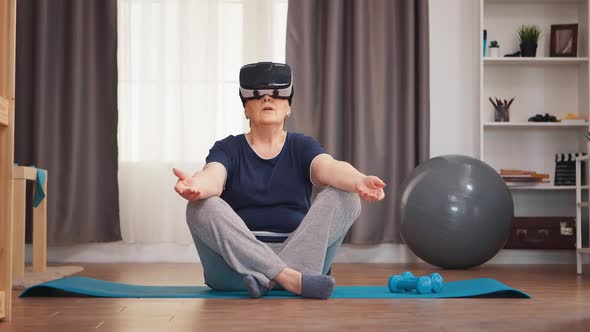 Meditating with VR Headset