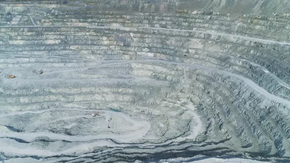 Aerial view of Huge asbestos quarry with site loaded with explosives 12