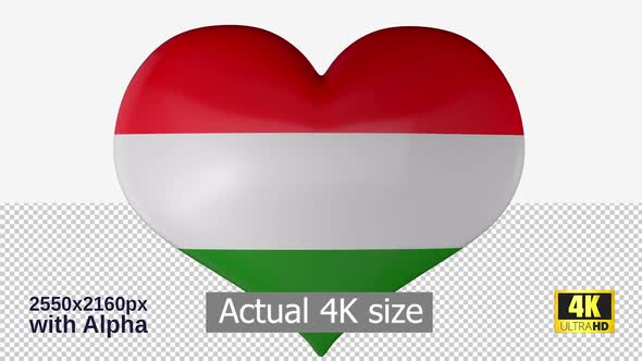 Hungary Flag Heart Spinning