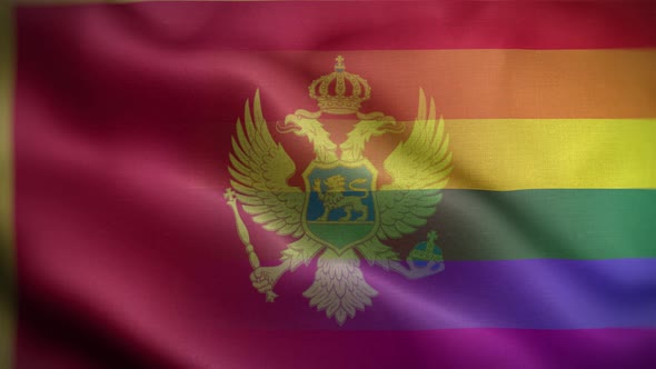 LGBT Montenegro Flag Loop Background 4K