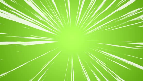 Anime Tunnel Zoom White Lines Green Background