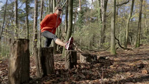 Fitness in Autumn Wood