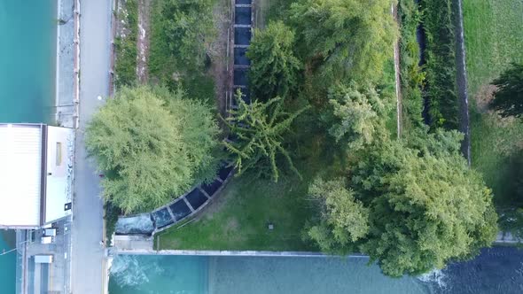 Flying over the River Dam