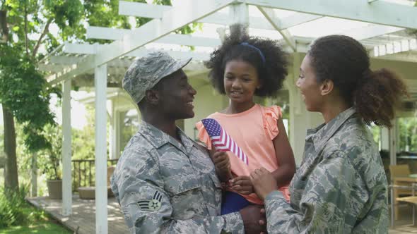 Soldier with his family