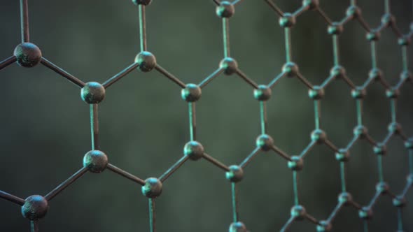 Loopable graphene structure Rows of carbon atoms. Honeycombs Science technology