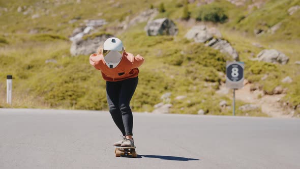 Cinematic downhill longboard session