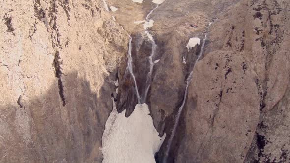 Aerial view of a waterfall