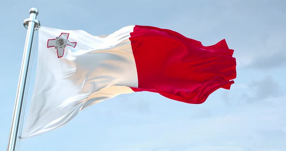 Malta  Flag Waving  Loop  4 K