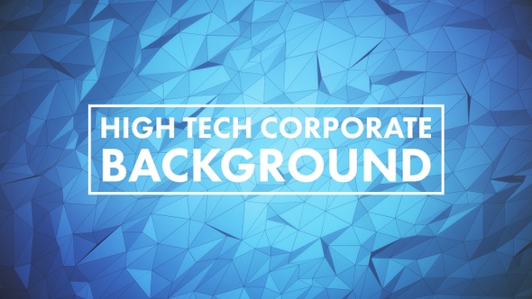 Blue High Tech Corporate Background With Moving Polygons
